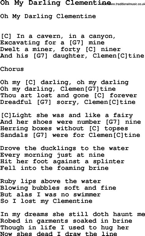 Lagu Oh My Darling Clementine adalah sebuah lagu rakyat tradisional Amerika Serikat yang diciptakan oleh Percy Montrose pada tahun 1884. Seiring berjalannya waktu, lirik lagu Oh My Darling Clementine berubah-ubah dan mempunyai banyak versi. Clementine adalah anak dari seorang penambang dari California Gold Rush atau dijuluki dengan …